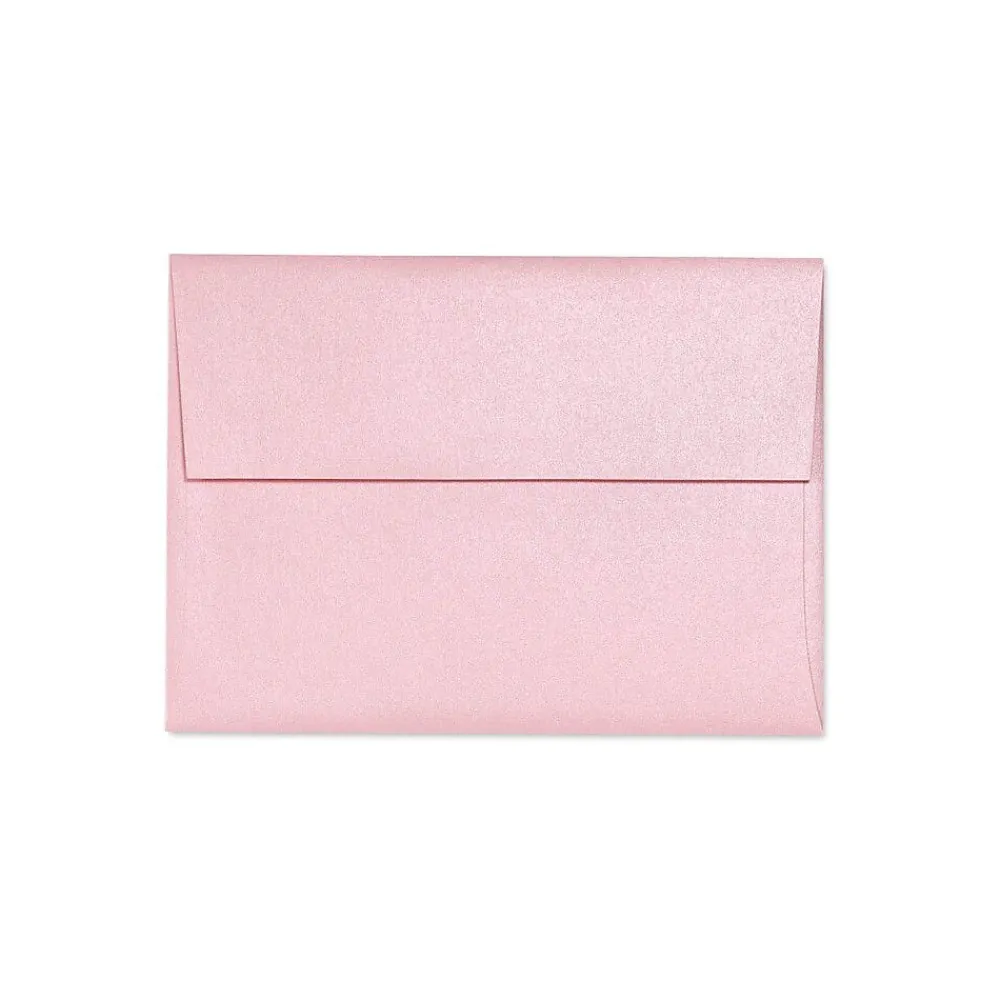 LUX 5 3/4" x 8 3/4" 80lbs. A9 Invitation Envelopes W/Glue, Rose Quartz Metallic Pink, 50/Pack