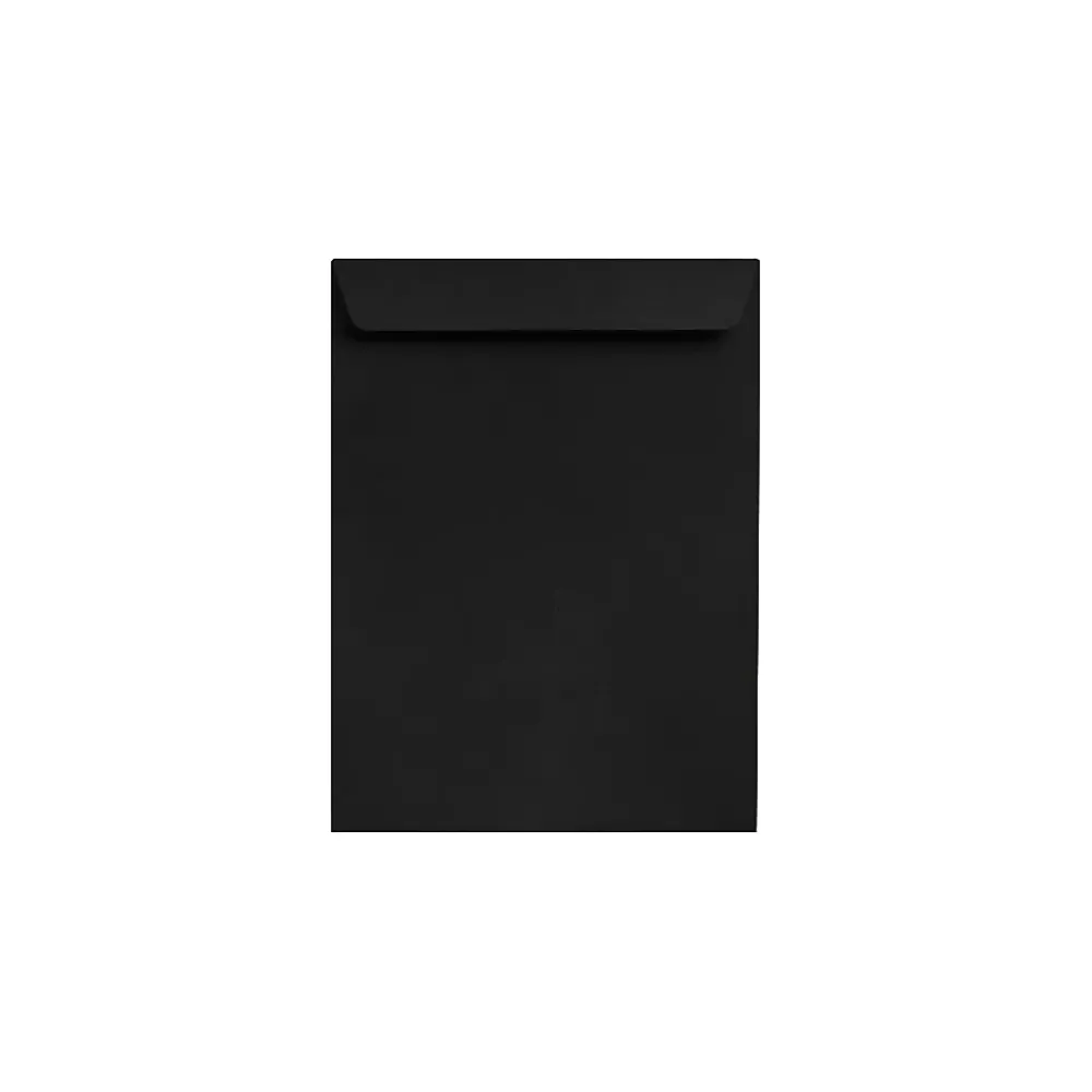 Clearance LUX 10" x 13" 80lbs. Square Flap Open End Envelopes, Black Linen, 50/Pack (4897-BLI-50)
