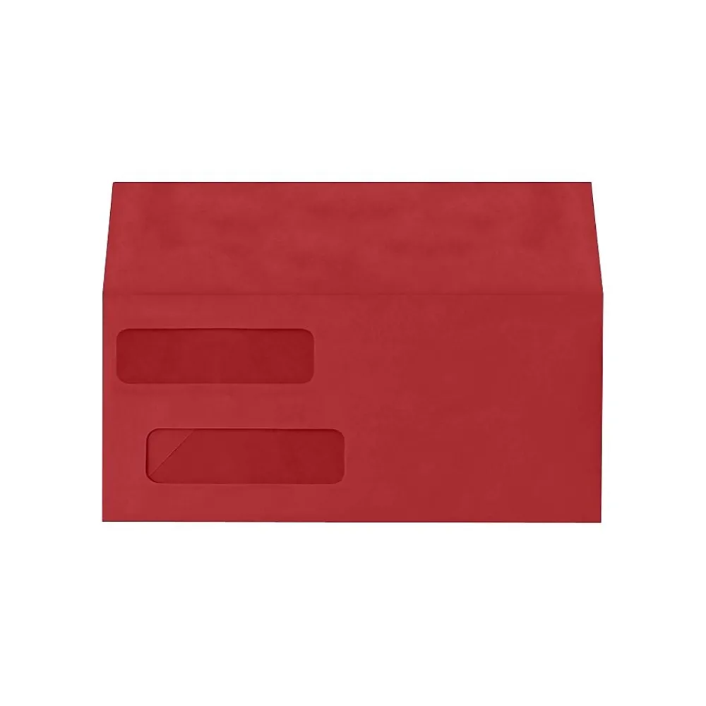 Sale LUX Double Window Invoice Envelopes, 4-1/8 x 9-1/8", Ruby Red, 250/Pack