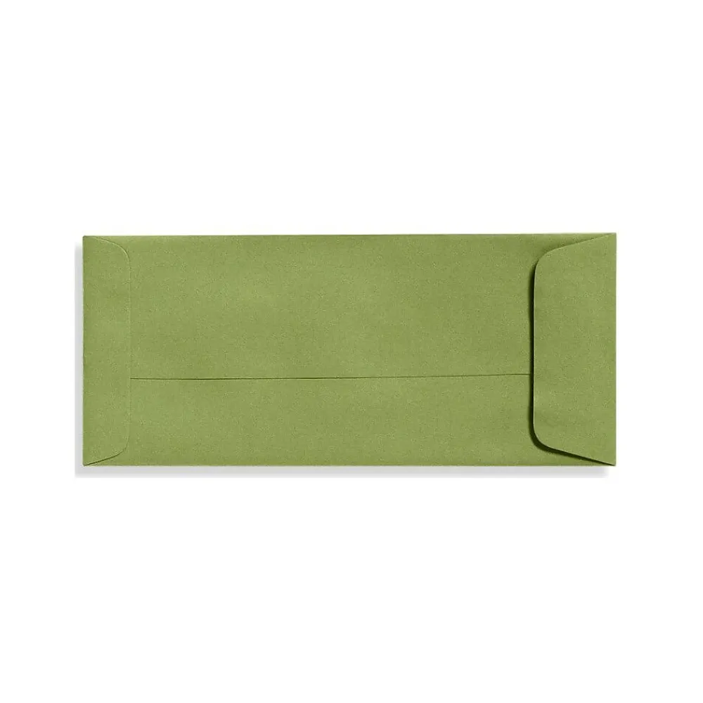 Hot LUX 70lbs. 4 1/8" x 9 1/2" #10 Open End Envelopes W/Glue, Avocado Green, 250/BX