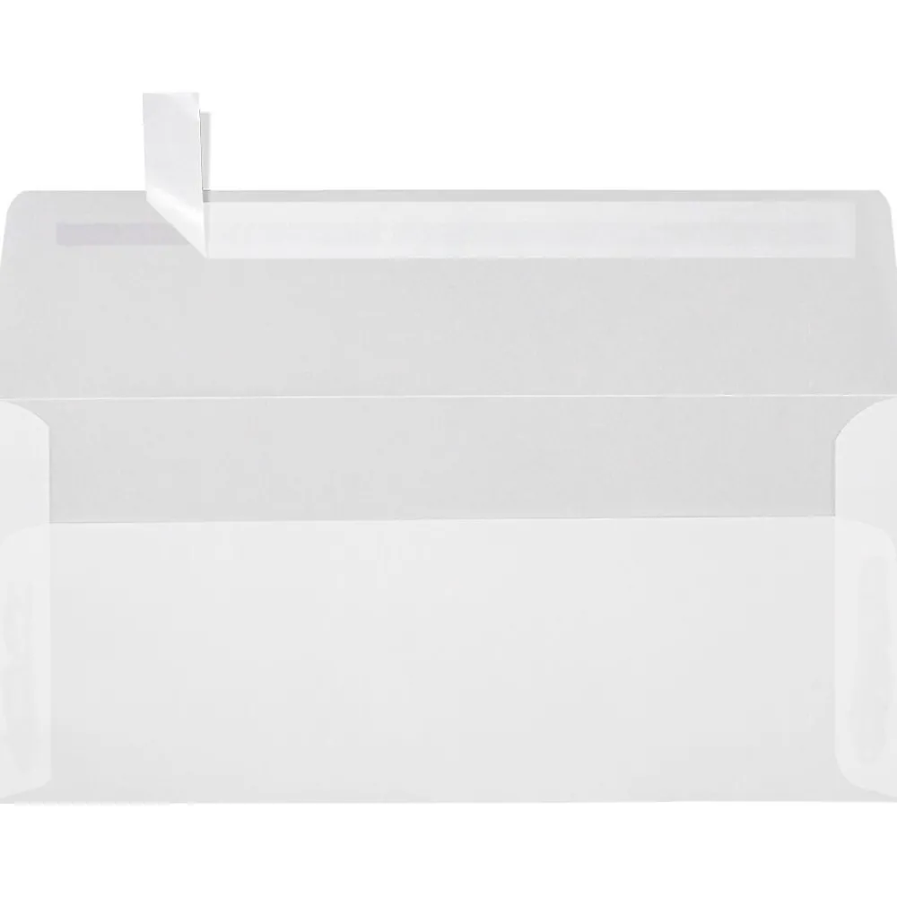 Discount LUX 30lbs. 4 1/8" x 9 1/2" #10 Square Flap Envelopes, Clear Translucent, 250/BX