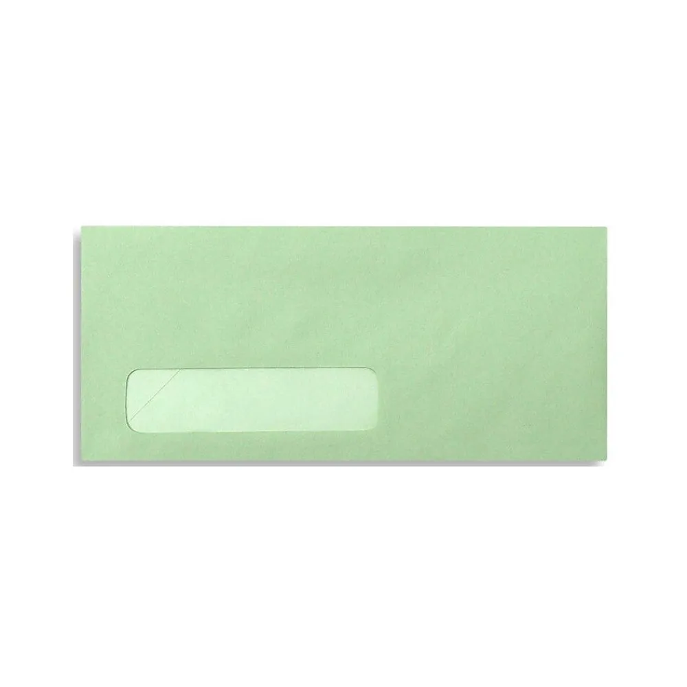 Sale LUX Pastels Moistenable Glue #10 Window Envelope, 4 1/2" x 9 1/2", Pastel Green, 250/Box (4058-250)