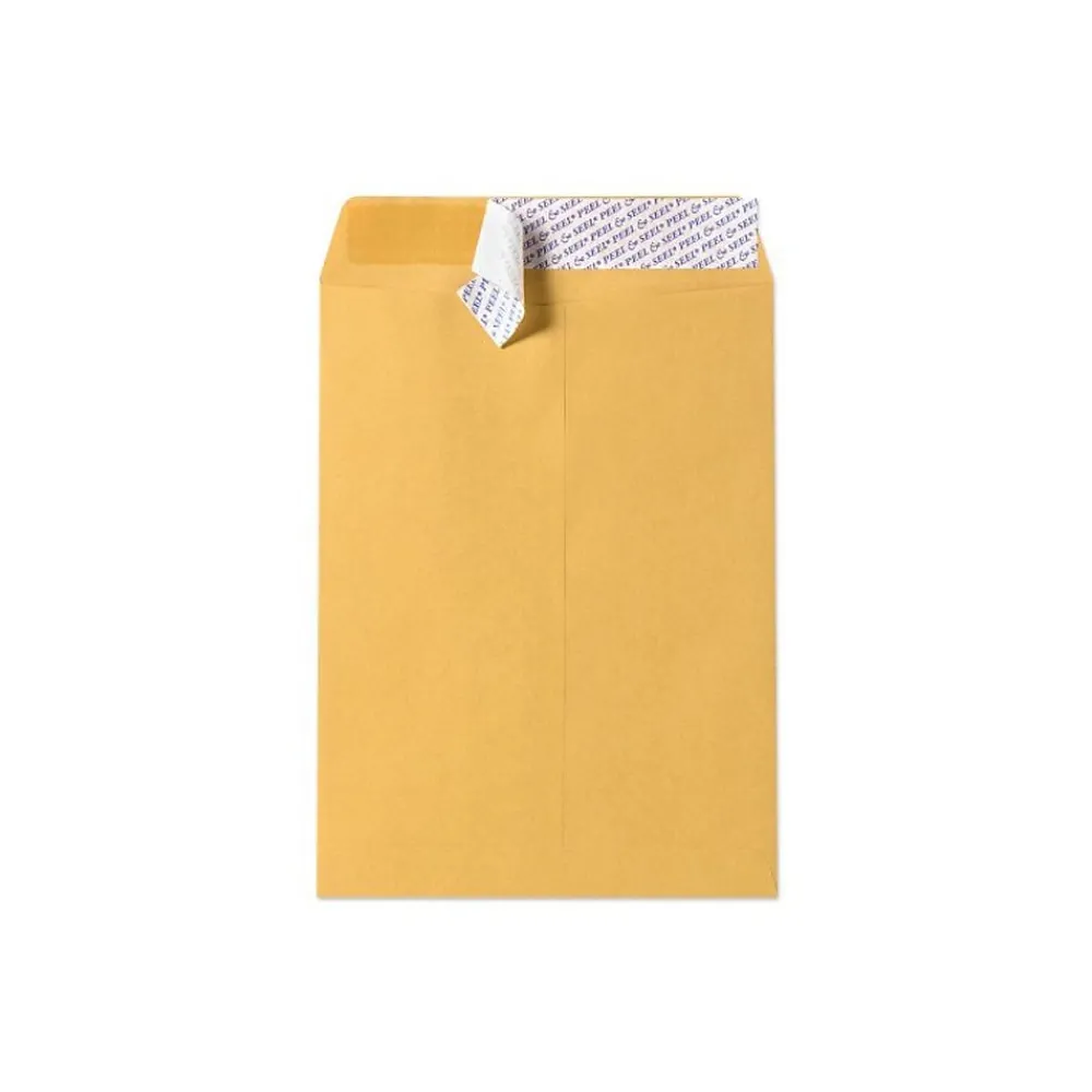 New LUX Peel & Seal Open End Self Seal #15 1/2 Kraft Catalog Envelope, 12" x 15 1/2", Brown, 50/Pack (75498-50)