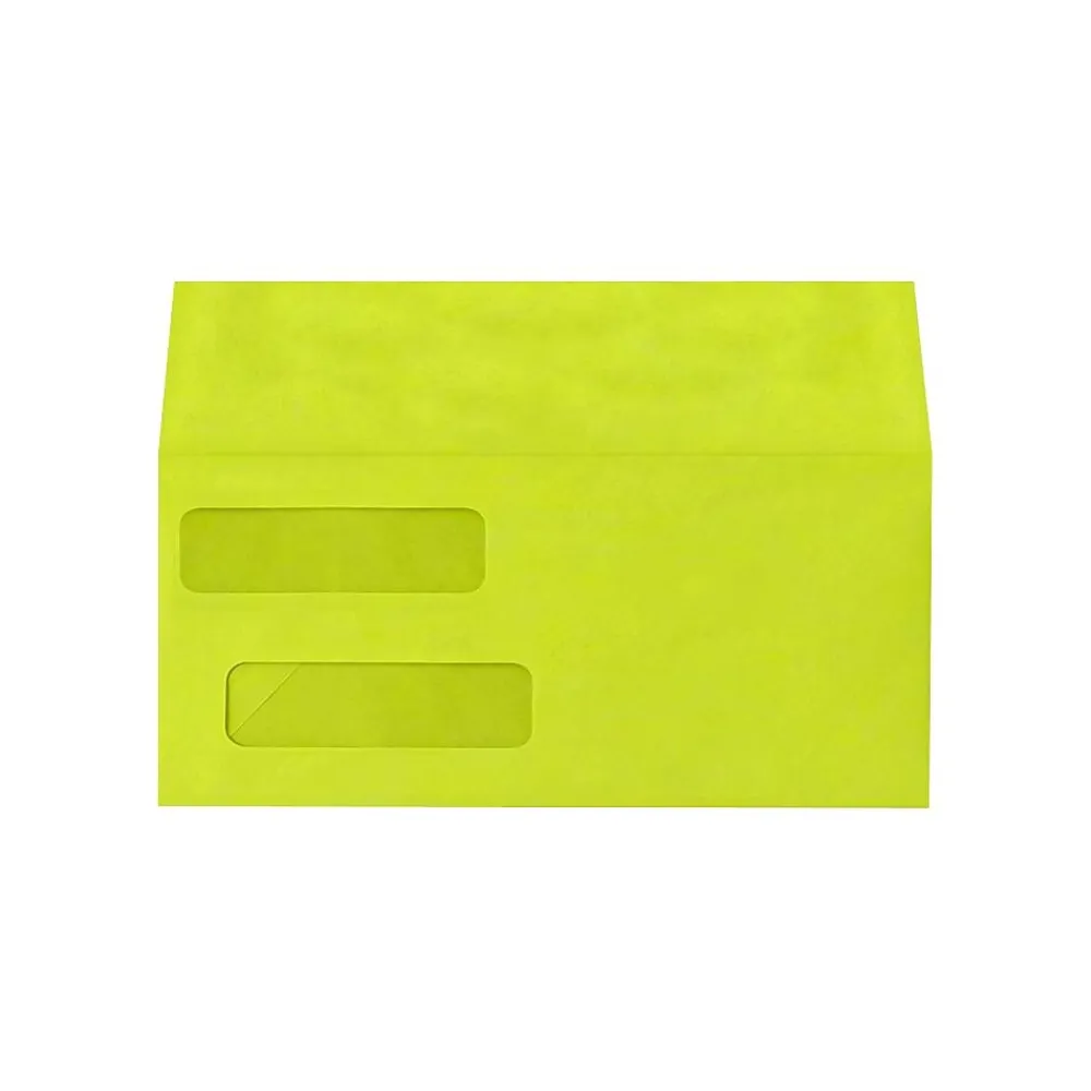 Clearance LUX Self Seal Security Tinted #10 Double Window Envelope, 4 1/8" x 9 1/8", Wasabi, 1000/Pack (INVDW-L22-1000)