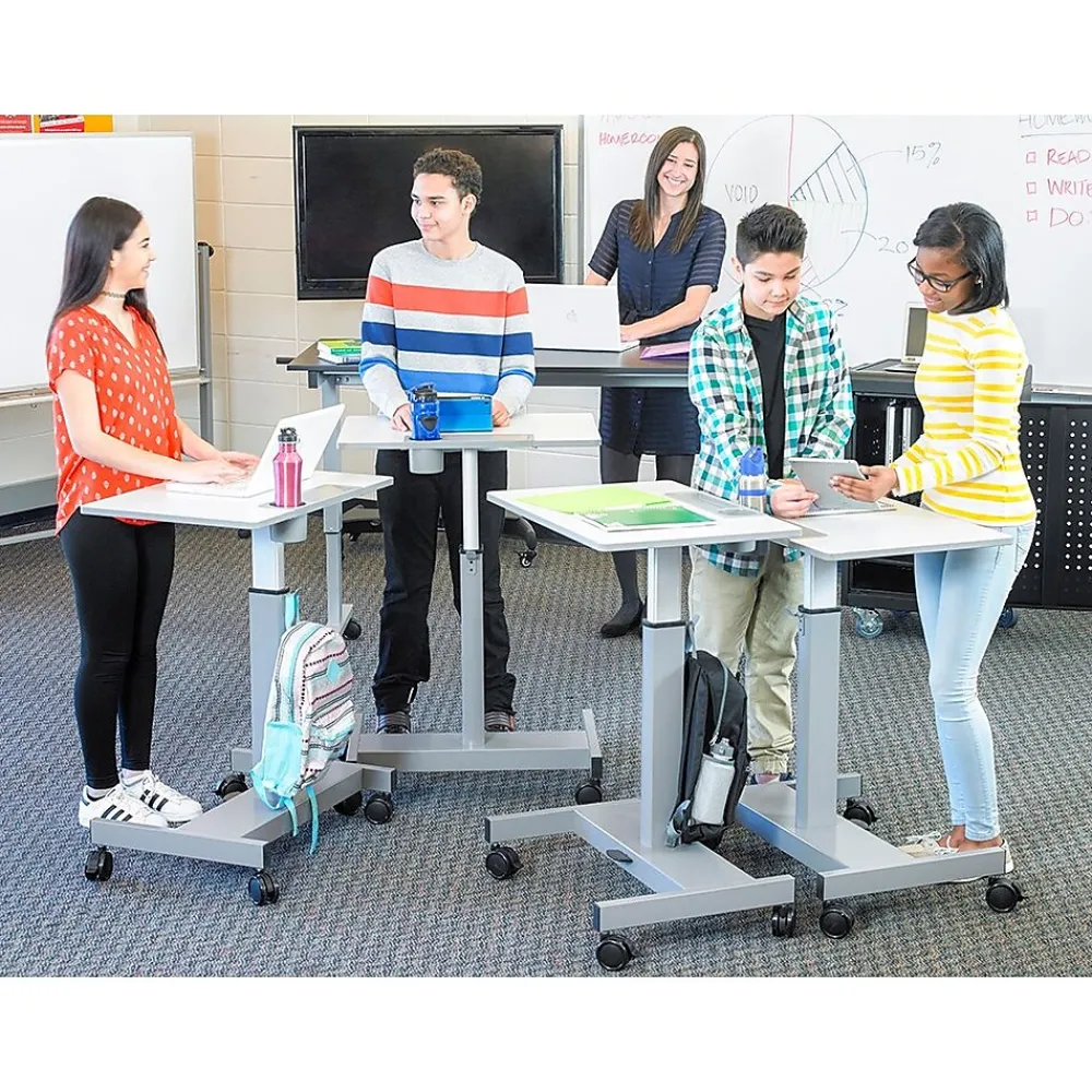 Standing Desks*Luxor Adjustable Gray Steel Student Desk 29"-43.5"H (STUDENT-P)