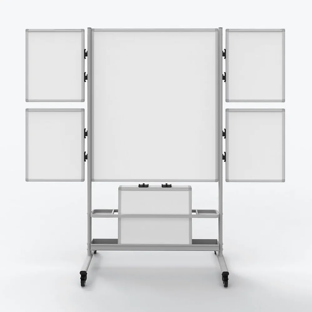 Dry Erase*Luxor Collaboration Station Mobile Whiteboard, Aluminum (COLLAB-STATION)