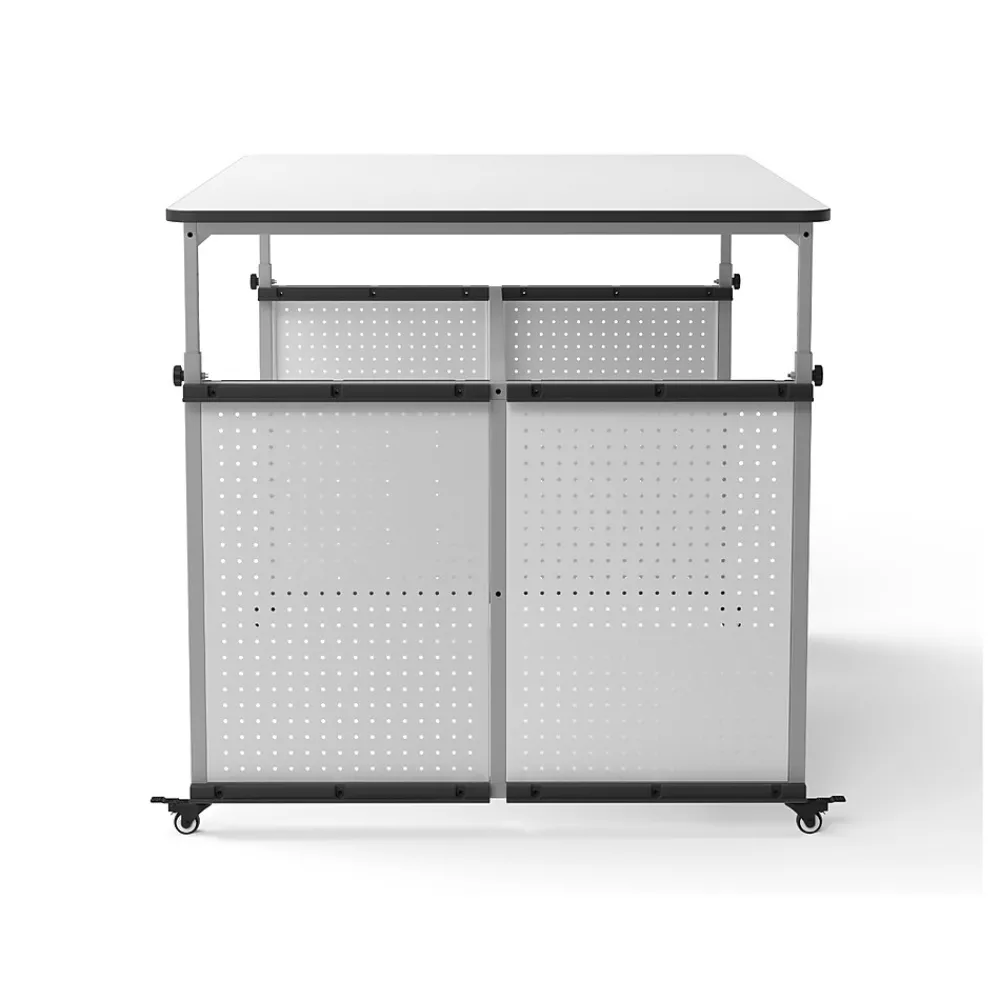 Standing Desks*Luxor 32"-38"H Adjustable Standing Modular Makerspace and Science Lab Table, White (DTTB001)