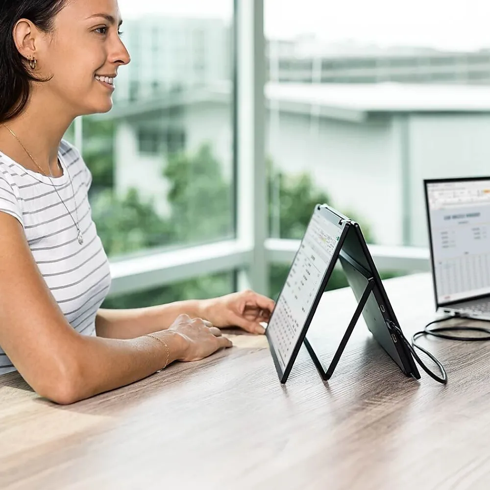 Luxor SideTrak SoloBook 15.6" 60 Hz Stacked Dual Portable LCD Monitor, Black (STFRHDBK15BL)