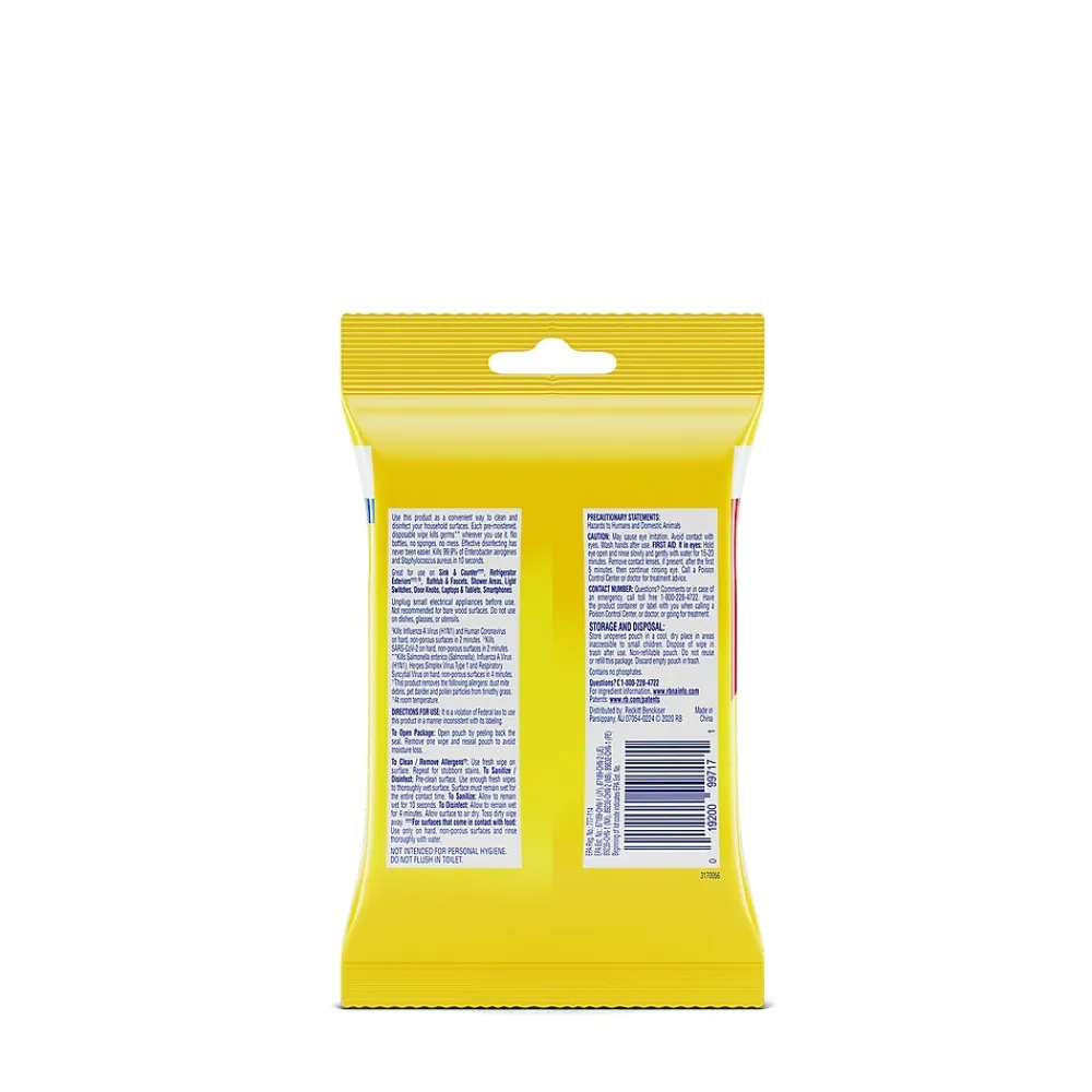 Disinfecting Wipes To Go, Lemon & Lime Blossom, 15 Wipes/Pack (1920099717)<Lysol