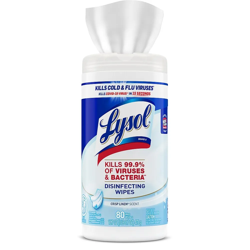 Disinfecting Wipes, Crisp Linen, 80 Wipes/Pack (1920089346)<Lysol Sale