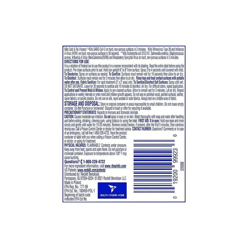 To Go Disinfectant Spray, Crisp Linen, 1.5 oz.(19200-99923)<Lysol Discount