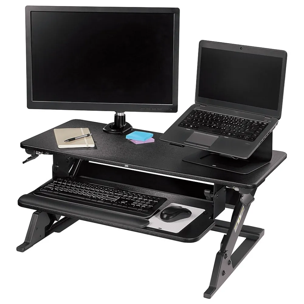 Sale 3M Dual-Swivel Monitor Arm, Up to 24" Monitor, Holds Up to 30 lbs., Black (MA140MB)