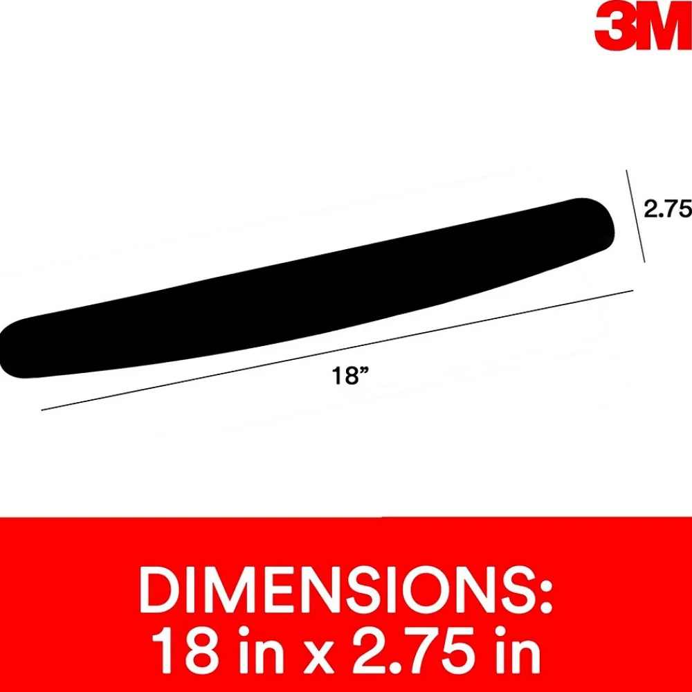Hot 3M ™ Foam Wrist Rest for Keyboards, Black, Durable Fabric Cover, Anti-microbial Product Protection (WR209MB)