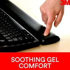 Discount 3M Gel Non-Skid Wrist Rest for Keyboards, Black (WR309LE)