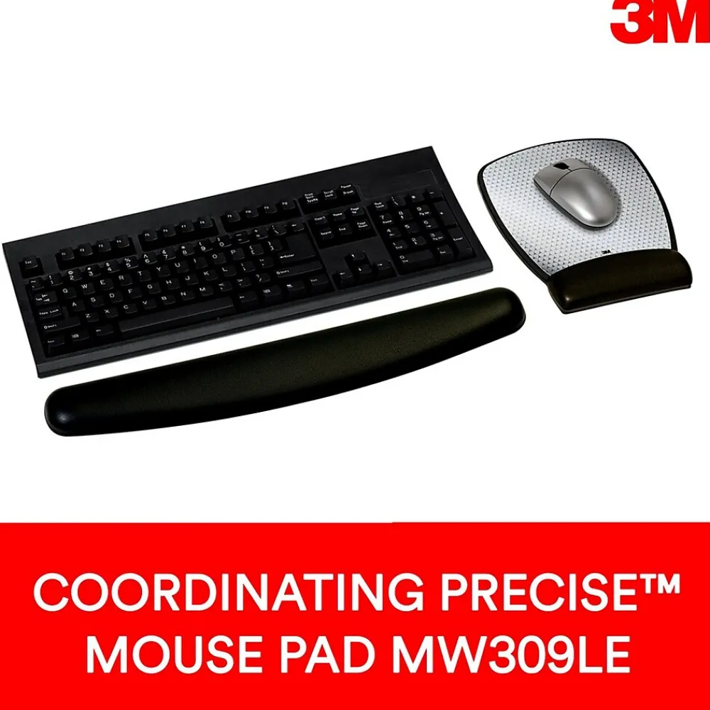 Discount 3M Gel Non-Skid Wrist Rest for Keyboards, Black (WR309LE)