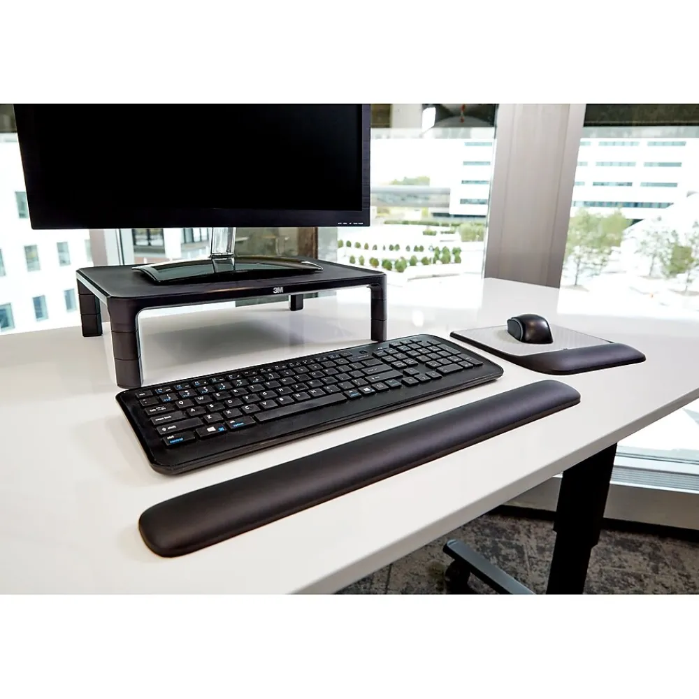 3M Gel Wrist Rest for Keyboards, Black, Soothing Gel Technology for Comfort and Support (WR85B)