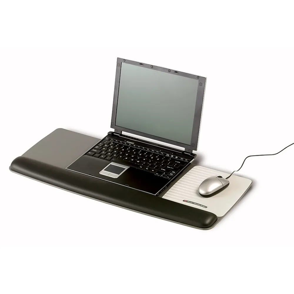 Clearance 3M Gel Wrist Rest with Platform for Keyboard and Mouse, Gray, Tilt Adjustable, Precise Mouse Pad (WR422LE)