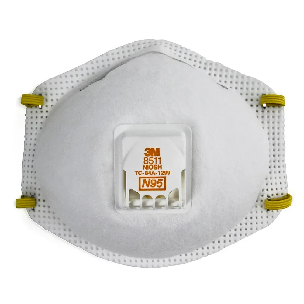 3M N95 Disposable Particulate Respirator with Cool Flow Valve, 10/Box (8511)