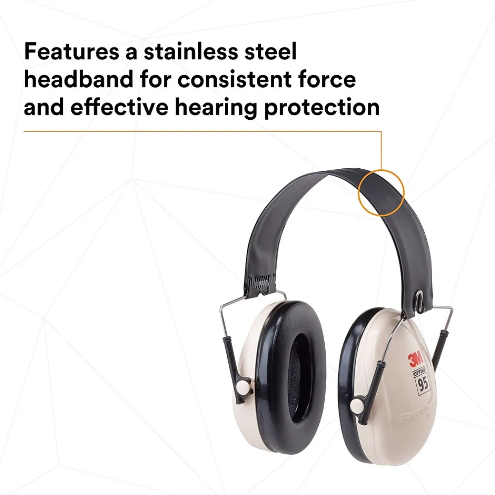 Peltor 3M Optime 95 Folding Earmuffs H6F/V, Over-the-Head, Beige (MMMH6FV)