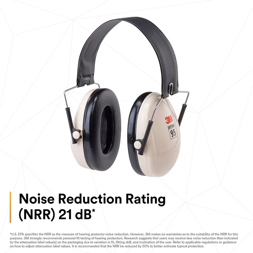 Peltor 3M Optime 95 Folding Earmuffs H6F/V, Over-the-Head, Beige (MMMH6FV)