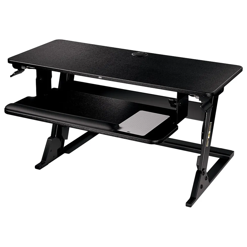 Standing Desks*3M Precision Standing Desk 35"W Manual Adjustable Desk Riser with Gel Wrist Rest and Precise Mouse Pad, Black (SD60B)