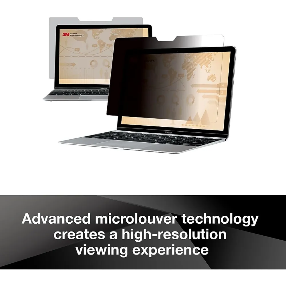 Privacy Filter for 13.3" Widescreen Laptop with COMPLY Attachment System, 16:9 Aspect Ratio (PF133W9B)<3M Best