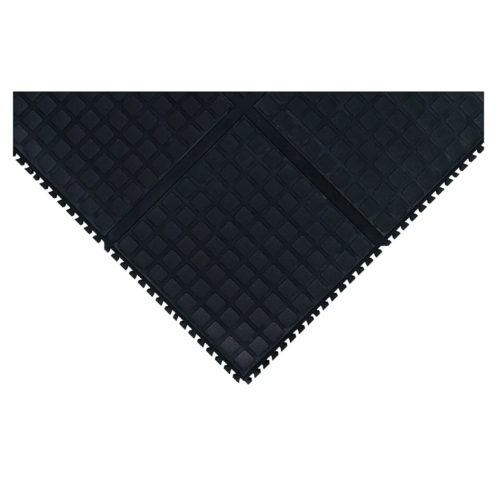 M + A Matting M+A Matting Hog Heaven III Comfort Anti-Fatigue Mat, 1.82' x 1.82', Black Corner (447103100)