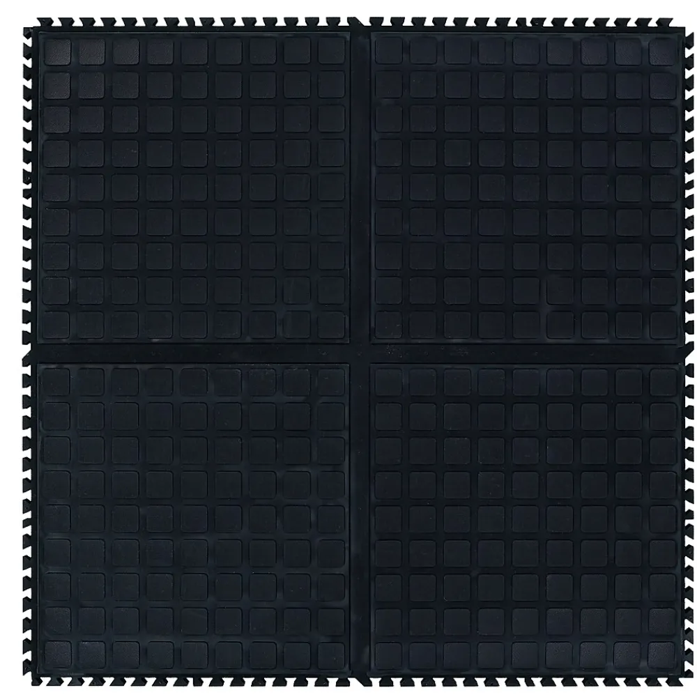M + A Matting M+A Matting Hog Heaven III Comfort Anti-Fatigue Mat, 1.5' x 1.5', Black Center (447101100)