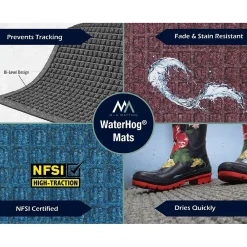 M + A Matting M+A Matting WaterHog Max Grand Diamond, Mat + One End, Universal Cleated, 3' x 5.5', Grey Ash (2220000000000)