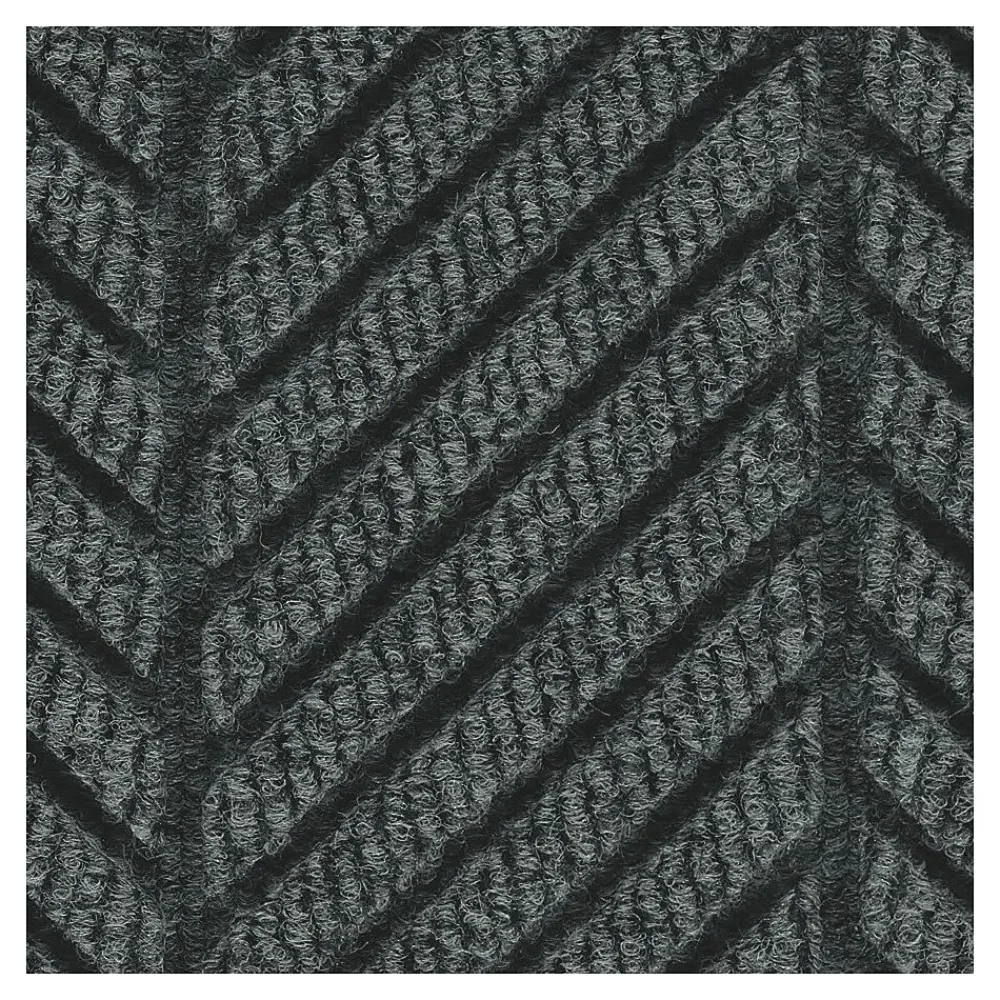 M + A Matting M+A Matting WaterHog Max Herringbone Classic Mat, Universal Cleated, 3' x 5',Black Smoke (22407035070)