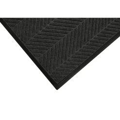 M + A Matting M+A Matting WaterHog Max Herringbone Classic Mat, Smooth, 4' x 10', Black Smoke (224000000000)