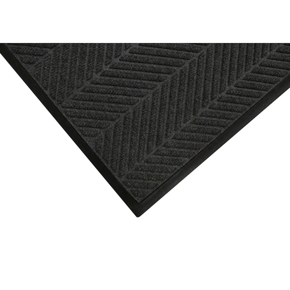 M + A Matting M+A Matting WaterHog Max Herringbone Classic Mat, Smooth, 4' x 10', Black Smoke (224000000000)