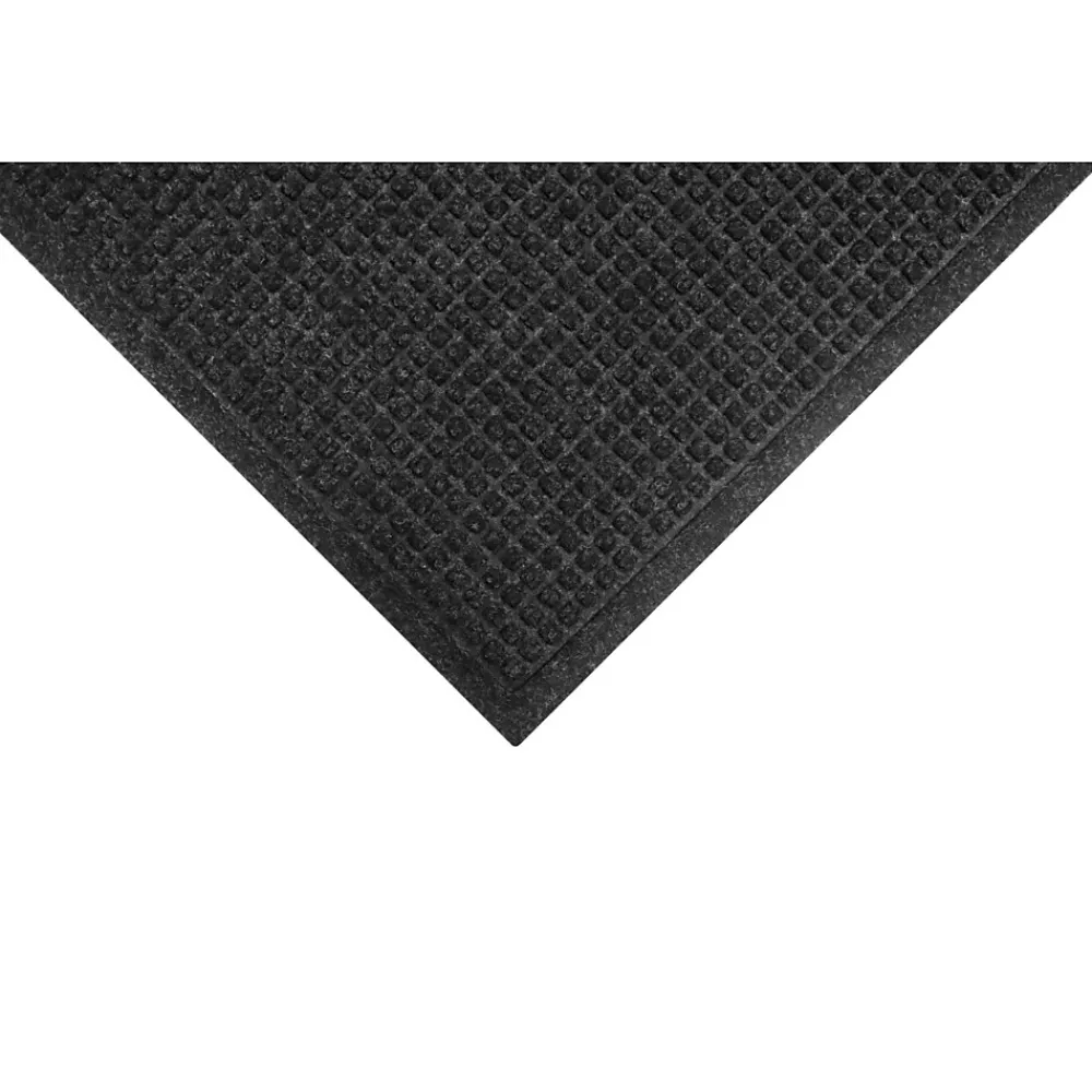 M + A Matting M+A Matting WaterHog Squares Fashion Mat, Universal Cleated, 4' x 10',Charcoal (28054410070)