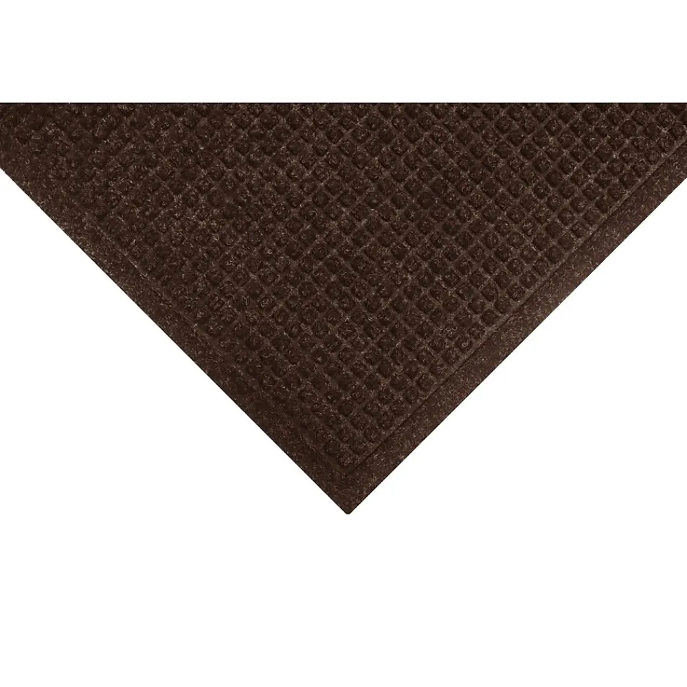 M + A Matting M+A Matting WaterHog Squares Fashion Mat, Universal Cleated, 4' x 10', Dark Brown (28052410070)