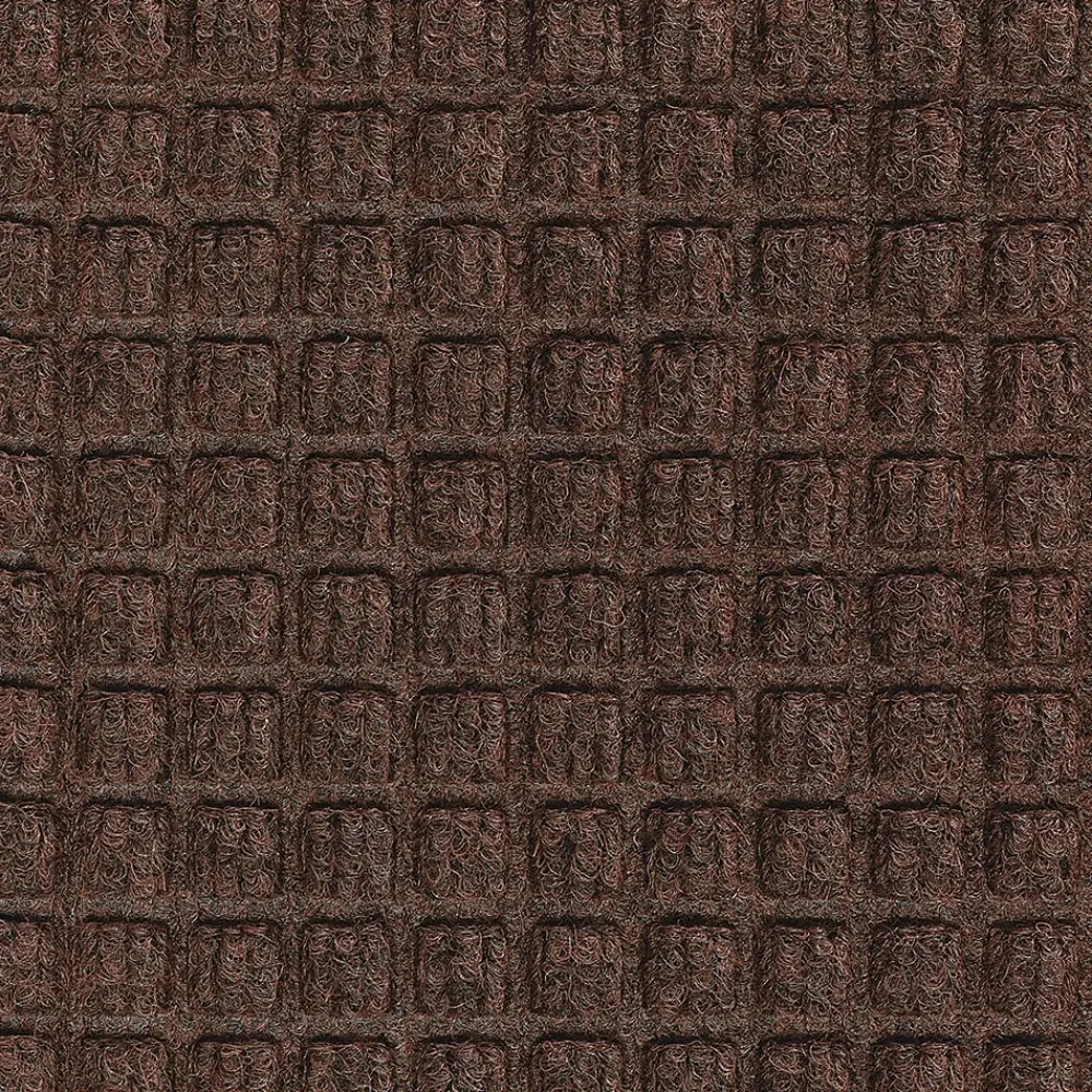 M + A Matting M+A Matting WaterHog Squares Fashion Mat, Universal Cleated, 4' x 10', Dark Brown (28052410070)