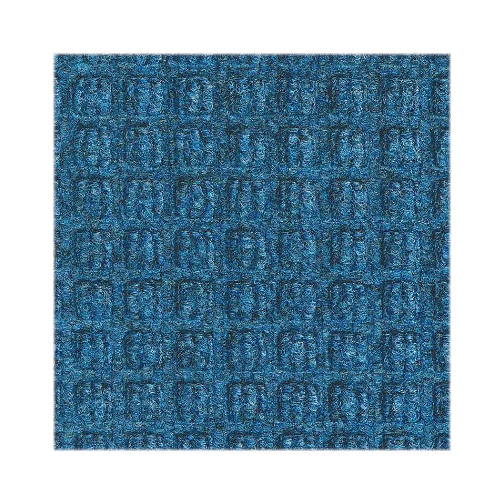 M + A Matting M+A Matting WaterHog Squares Classic Mat, Universal Cleated, 4' x 6', Medium Blue (2005646070)