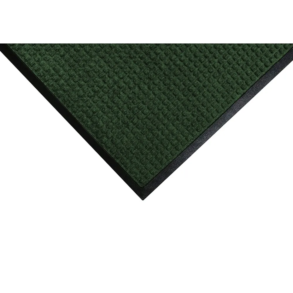 M + A Matting M+A Matting WaterHog Squares Classic Mat, Smooth, 4' x 6', Evergreen (2005946170)