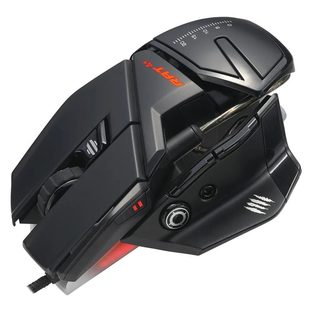 Hot Mad Catz R.A.T. 4+ Optical Gaming Mouse, Black (MR03MCINBL000-0)