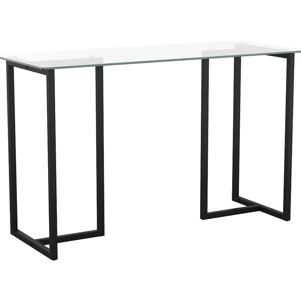 Computer Desks*Martha Stewart Eli 47"W Glass/Steel Home Office Desk, Clear/Oil-Rubbed Bronze (XUDK1BK)