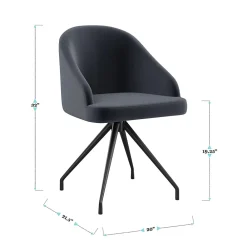 Office Chairs*Martha Stewart Sora Fabric Swivel Stationary Office Chair, Gray/Oil Rubbed Bronze (CH222119GYBK)