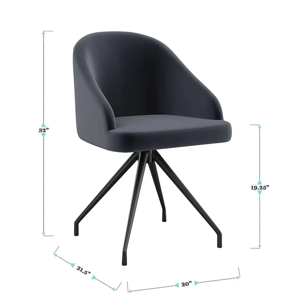 Office Chairs*Martha Stewart Sora Fabric Swivel Stationary Office Chair, Gray/Oil Rubbed Bronze (CH222119GYBK)