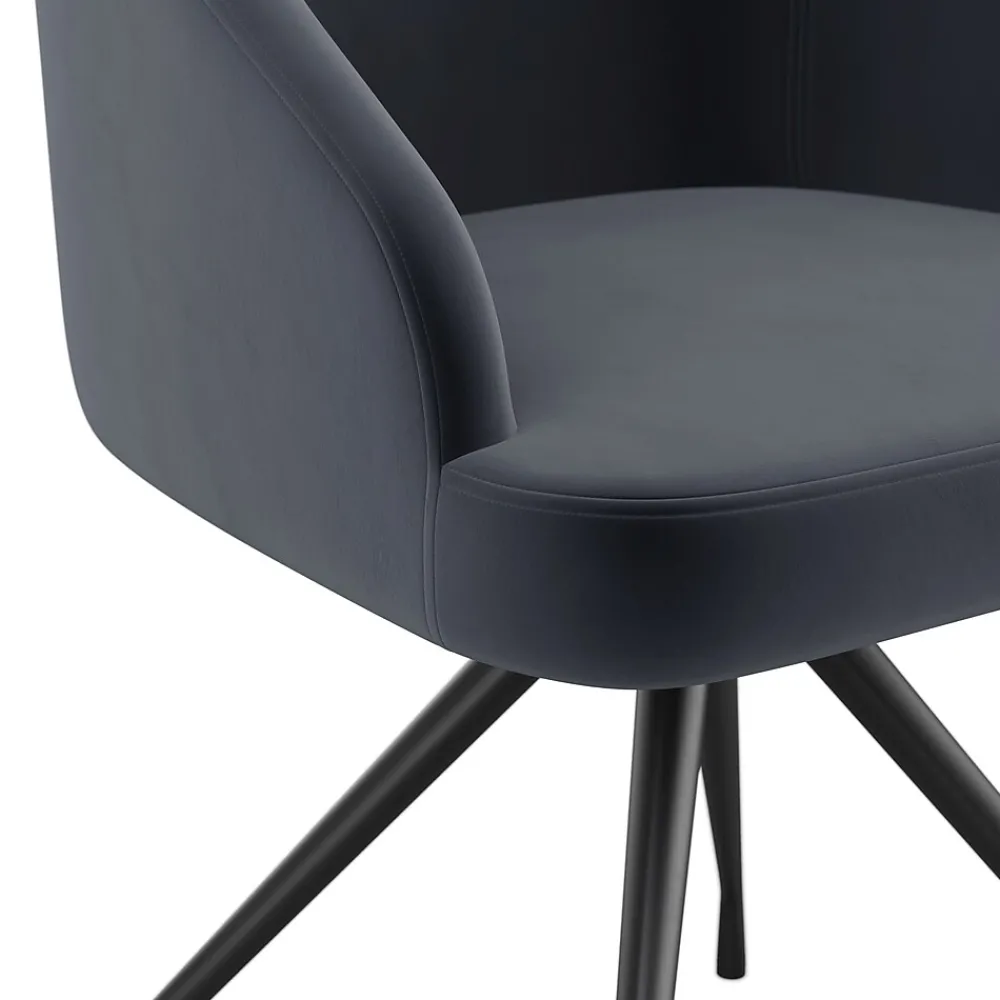 Office Chairs*Martha Stewart Sora Fabric Swivel Stationary Office Chair, Gray/Oil Rubbed Bronze (CH222119GYBK)