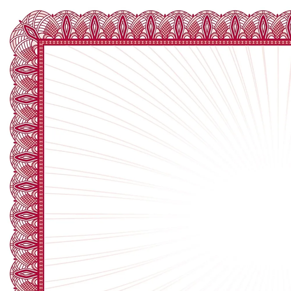 Awards & Certificates*Masterpiece Studios Certificates, 8.5" x 11", Red/White, 100/Pack (961034S)