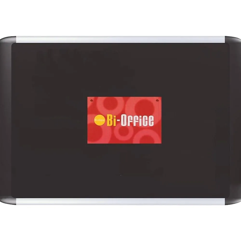 Bulletin*MasterVision Black Fabric Bulletin Board, Aluminum Frame, 24"H x 36"W