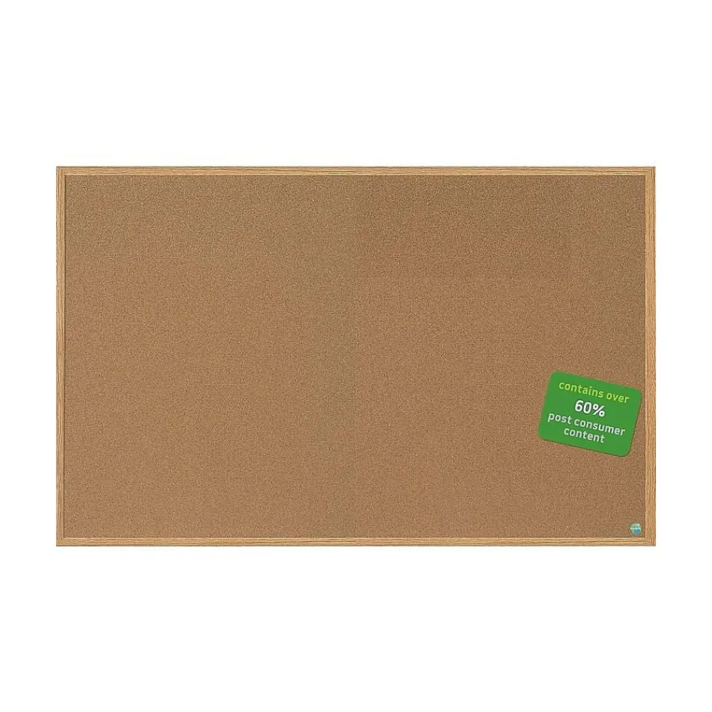 Bulletin*MasterVision Earth Cork Bulletin Board, Oak Frame, 4'H x 6'W (SB1420001233)