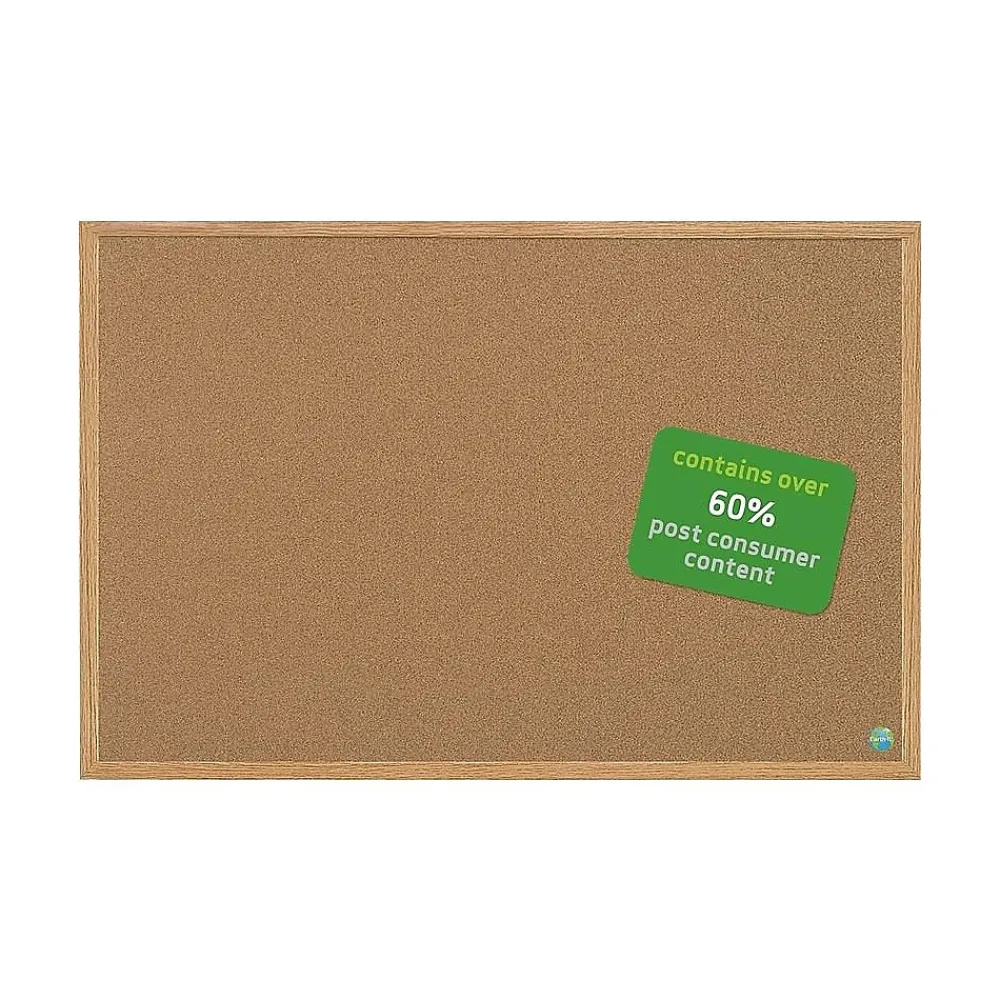 Bulletin*MasterVision Earth Cork Bulletin Board, Oak Frame, 4' x 3' (SB0720001233)