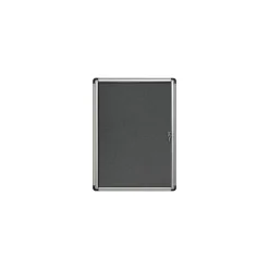 Bulletin*MasterVision ® Slim-Line Enclosed Fabric Bulletin Board, Gray, 38" X 28" X 1 3/8" (VT630103690)