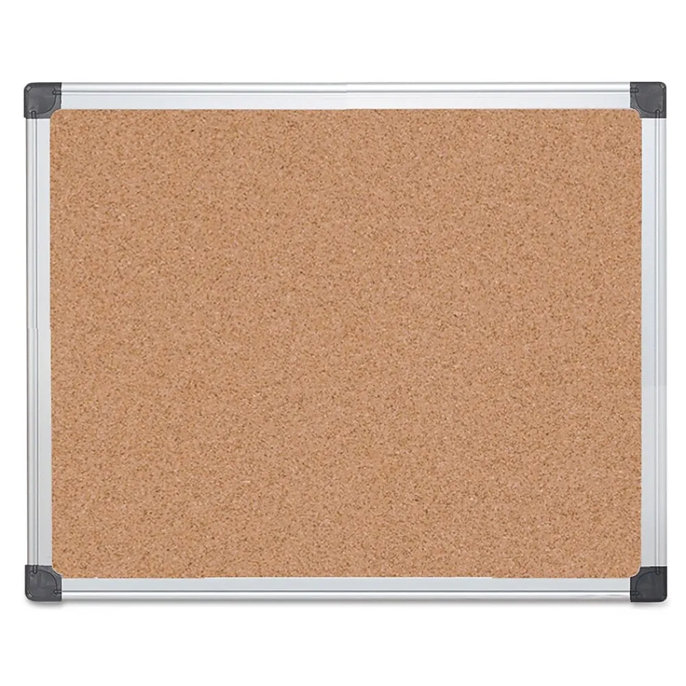 Bulletin*MasterVision ® Value Cork Bulletin Board with Aluminum Frame, 24" x 36", Silver (BVCCA031170)