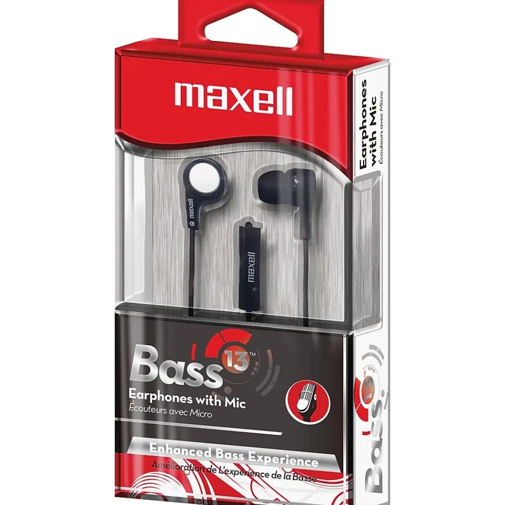 Wired Active Noise Canceling Earbuds, Black (MAX199621)<Maxell Clearance