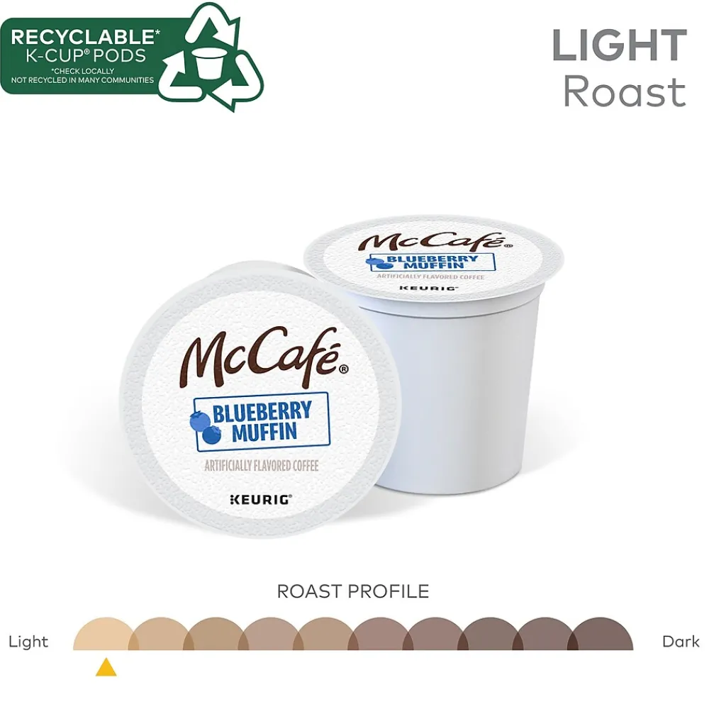 McCafe Blueberry Muffin Coffee Keurig K-Cup Pod, Light Roast, 24/Box (5000365844)